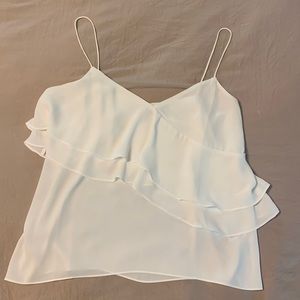 Jcrew white ruffle blouse